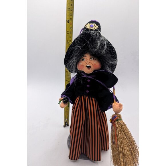 Annalee 2008 Halloween Witch w/ Spider & Broom 2009 Black Cat 11in - Picture 6 of 10